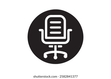 office chair vector silhouette isolated in white background