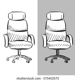 Office chair chair vector sketch, hand-drawn vector clipart