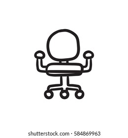 Office chair vector sketch icon isolated on background. Hand drawn Office chair icon. Office chair sketch icon for infographic, website or app.