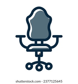 Office chair Vector Thick Line Filled Dark Colors Icons For Personal And Commercial Use.

