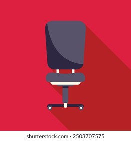 Office chair with wheels on a red background