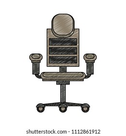 Office chair with wheels scribble