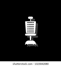 Office chair. White flat simple icon with shadow