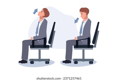 Office Chair Yoga for Balance and Relaxation. Businessman Doing Office Chair Yoga Exercise for Wellness and Stress Relief