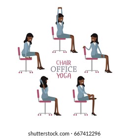 Office Chair Yoga Corporate Workout Vector Stock Vector (Royalty Free ...