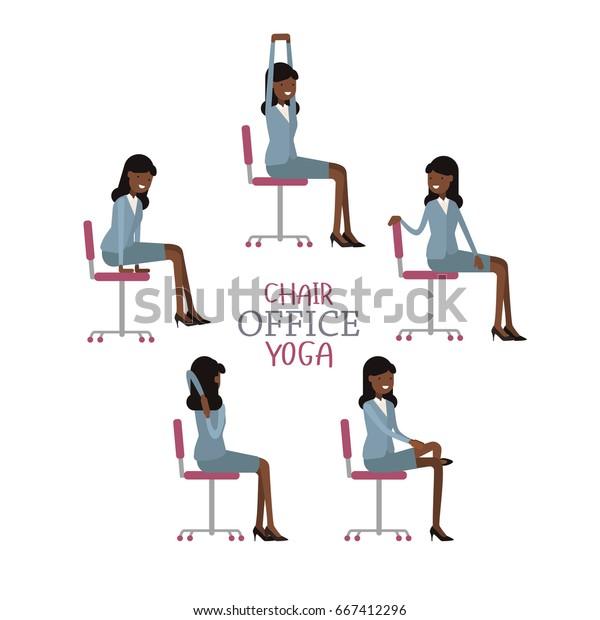 Office Chair Yoga Corporate Workout Vector Stock Vector Royalty