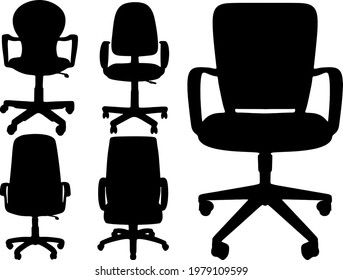 Office chairs included. Vector image.