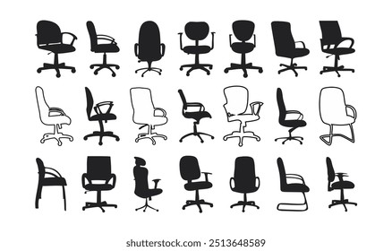 Office chairs silhouettes vector illustration. vector