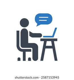 Office Chat Icon On White Background