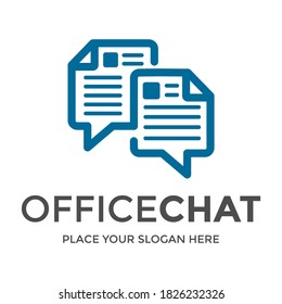 Office chat vector logo template. This design use conversation symbol. Suitable for job.
