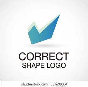 Office checkmark of work abstract vector and logo design or template correct business icon of company identity symbol concept