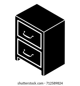 Office chest of drawers icon. Simple illustration of office chest of drawers vector icon for web design isolated on white background
