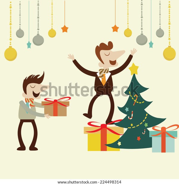 Office Christmas Partyvector Cartoon Design Stock Vector Royalty Free 224498314
