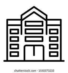 Office city building icon. Outline office city building vector icon for web design isolated on white background