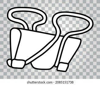 Office clamp. Hand-drawn colorless vector illustration
