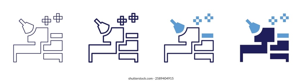 Office cleaning icon in 4 different styles. Thin Line, Line, Bold Line, Duotone. Duotone style. Editable stroke.