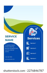 Office Cleaning service flyer design concept. Professional poster design template, Disinfection cleaning services flyer, House cleaning service poster flyer template.