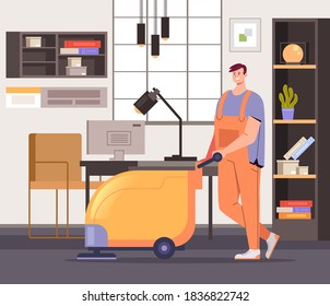 Office cleaning service workers concept vector flat graphic design flat illustration