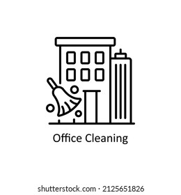 Office Cleaning Vector Outline Icon For Web Isolated On White Background EPS 10 File