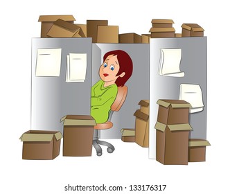 Office Clerk, vector illustration