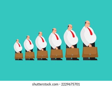 Office clerks go to work. Vector illustration