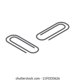 Office clip icon. Isometric of office clip vector icon for web design isolated on white background