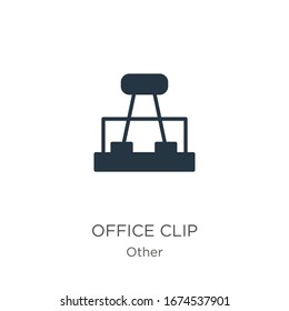 Vector de icono de clip de Office. Icono moderno de clip de oficina plano de otra colección aislado en fondo blanco. La ilustración vectorial se puede utilizar para diseño gráfico web y móvil, logotipo, eps10