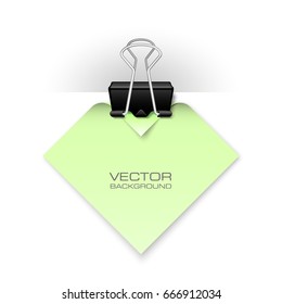 Office clip with paper sticker. 