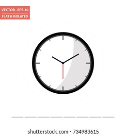 Office clock flat icon isolated. Vector Illustration.