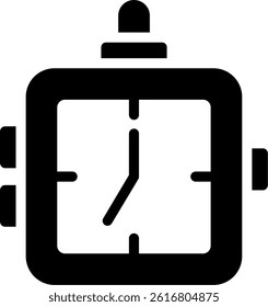 Office Clock Glyph Vector Icon Design