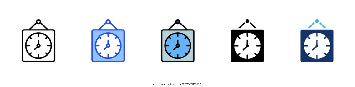 Colección del icono del reloj de la oficina con los estilos múltiples