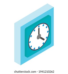 Office clock icon. Isometric illustration of office clock vector icon for web