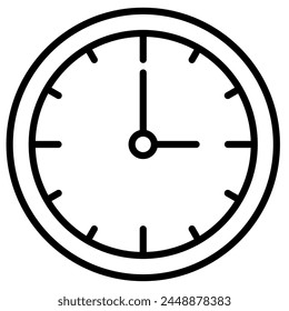 Office Clock icon line vector illustration