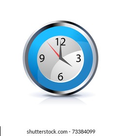 Office clock illustration on white