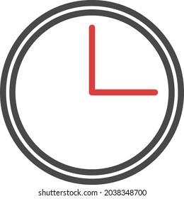 Office clock, illustration, vector, on a white background.