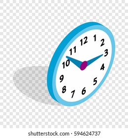 Office clock isometric icon 3d on a transparent background vector illustration