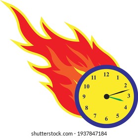 Bürouhr. Zeitmangel. Runde Uhr.