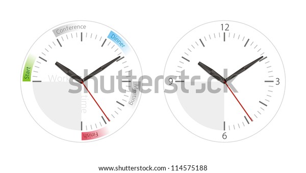 Office Clock Schedule Stock Vector Royalty Free 114575188