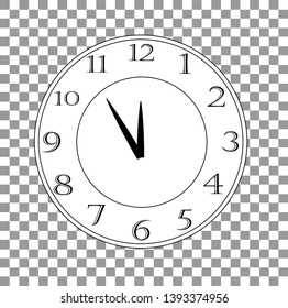 Office clock vector illustration eps 10 on transparent plaid background