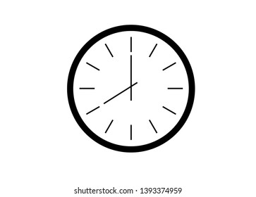 Office clock vector illustration eps 10 isolated on white background
