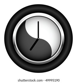 Office clock. A vector illustration. It is isolated on a white background.