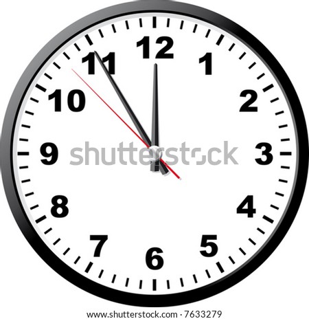 Office clock. A vector illustration. It is isolated on a white background.