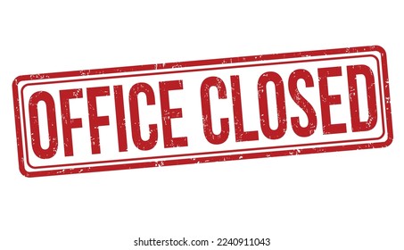 Office closed grunge rubber stamp on white background, vector illustration