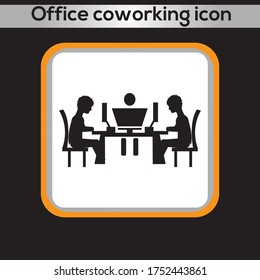 Office co working icon. vector graphics