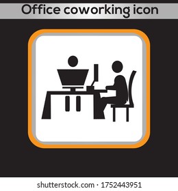 Office co working icon. vector graphics
