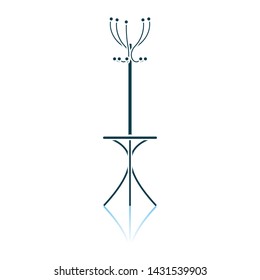 Office Coat Stand Icon. Shadow Reflection Design. Vector Illustration.