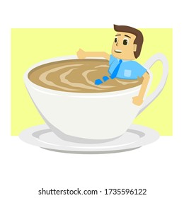 Kaffeepause im Büro vor dem Mittagessen