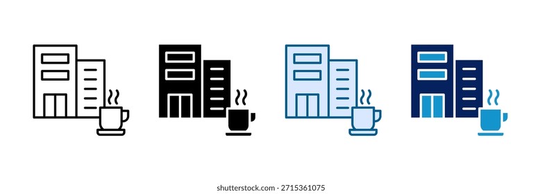 Conjunto de iconos de pausa de café de oficina Colección de estilo múltiple