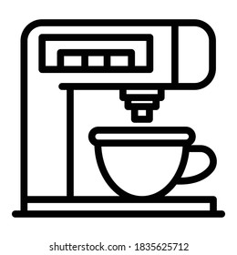Office coffee machine icon. Outline office coffee machine vector icon for web design isolated on white background