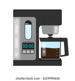 Office coffee machine vector illustration in flat style. Coffee maker. Home coffee machine isolated on white background.